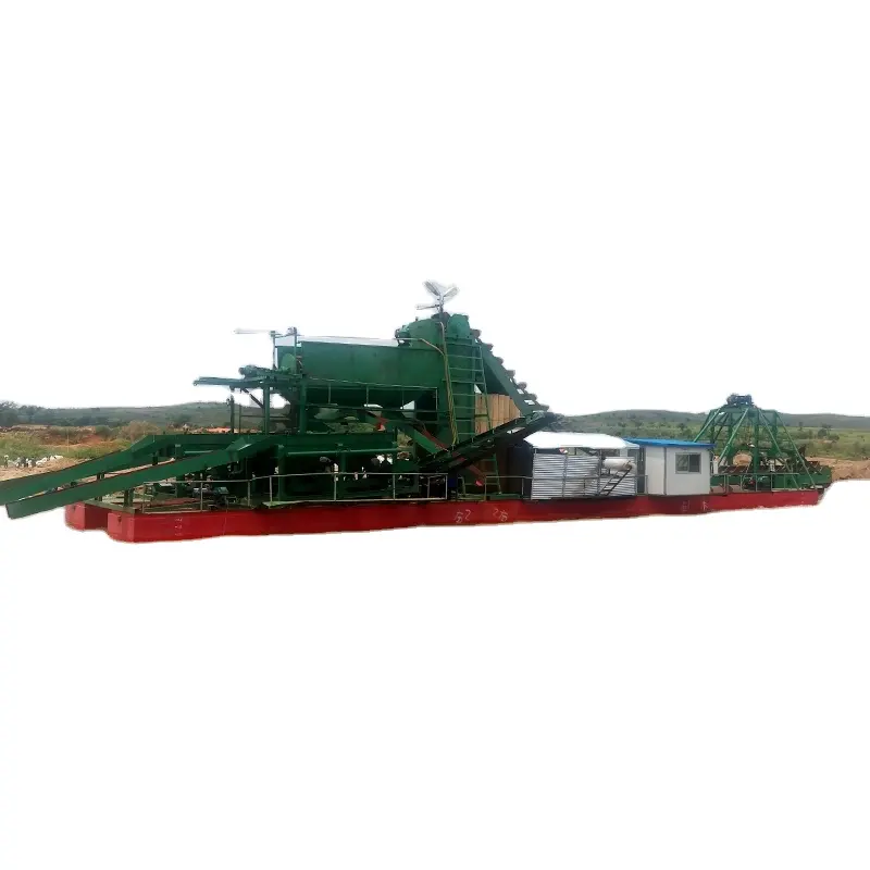 Pakistan/Peru/bolivya/ekvador'da satılık saatte 200 ton kova zinciri altın tarama makinesi/tarama gemisi/gemi