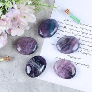 Natural Rainbow Fluorite Large Palm Worry Stones Carved Folk <b>Art</b> Multicolor Crystal Gemstone Home Decor Pocket <b>Stone</b> Wholesale - Product Image 5