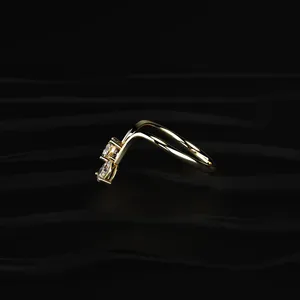 Bague en diamant de laboratoire de nouvelle conception, ronde et en forme de poire, design spécial pour un look classique, couleur D-E, clarté VVS-VS, certifiée IGI. - Product Image 4