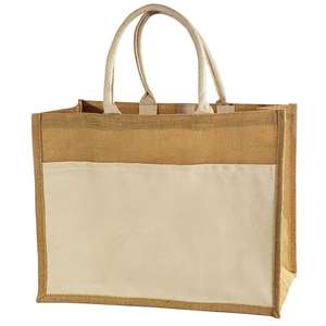 Sac de courses en toile de jute écologique, imprimé et teint sur mesure, avec poignée rembourrée en coton et motif lettres - Prix inclus - Product Image 2