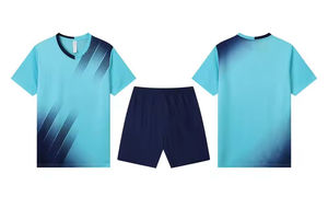 Uniforme de football unisexe de haute qualité séchage rapide respirant 100% Polyester col rond manches courtes vêtements de sport pour les athlètes Football - Product Image 4