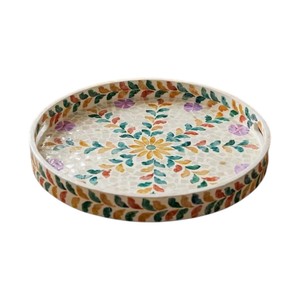 Plateau de service de luxe en nacre, fait main, incrusté de coquillages, plateau décoratif pour la maison, l'hôtel, le restaurant, pour le service et les cadeaux - Product Image 1