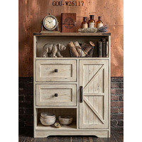 Meuble de rangement en bois style ferme rustique avec 2 tiroirs