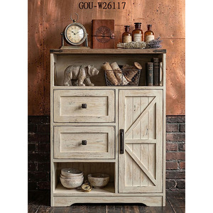 Meuble de rangement en bois style ferme rustique avec 2 tiroirs - Product Image 3