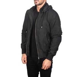 Blouson Bomber Unisexe en Laine de Designer, Impression Personnalisée, Noir, Logo Fin sur le Devant, Coupe-Vent, Écologique, Saison Hiver, Vente en Gros - Product Image 3