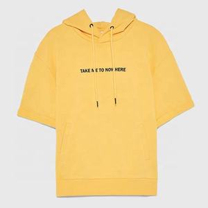 Sudaderas con capucha de manga corta en blanco con bordado personalizado de otoño 2021 para hombres - Product Image 5