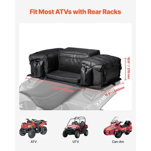 Borsa portaoggetti posteriore per ATV da 50 litri con cuscino in spugna e portabottiglie (tessuto Oxford 600D) - Product Image 3