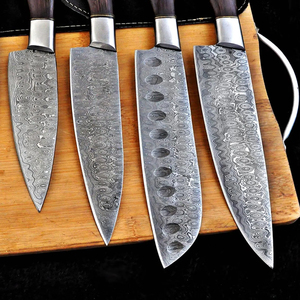 Damascus Steel Chef Knife Set with Leather Cover High Quality <b>Kitchen</b> Knife Set for Daily Cooking and Meal Preparation - Product Image 6