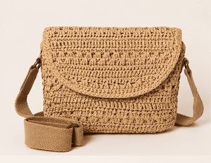 Sac bandoulière bohème en crochet marron, fermeture éclair, éco-responsable, durable, pour voyage, extérieur, shopping, toutes saisons - Product Image 5