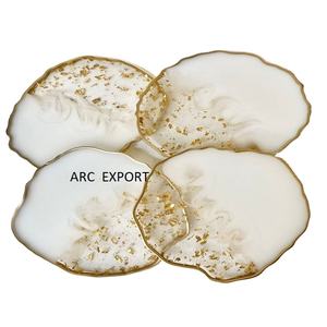 Nuevo Posavasos con Decoración Dorada, Material Transparente y Elegante, Decoración Única y Moderna, Artículos de Regalo de Última Moda - Product Image 1