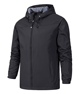 Veste matelassée imperméable à capuche imprimée, manches longues, couleur unie, en polyester, pour l'extérieur, automne, avec col amovible - Product Image 2