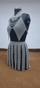 Conjunto de Armadura de Malla Metálica de Imitación Antigua para Mujer, Estilo Medieval Moderno, con Top, Collar, Sujetador y Falda de Aluminio - Product Image 2