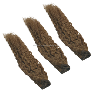 Venta al por mayor Premium Virgin 100% Cabello humano solo dibujado Remy Cutícula completa Cabello indio Color de onda natural #6 Paquete recto - Product Image 2