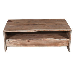Solid Acacia <b>Wood</b> Live Edge New <b>Square</b> Shape With Two Storage Drawers One Self Bleach Finish Home Living Room <b>Coffee</b> <b>Table</b> - Product Image 6
