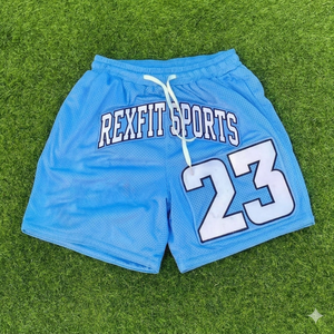 กางเกงขาสั้นออกกำลังกายพิมพ์ลายเปลวไฟ REXFIT SPORTS สำหรับผู้ชาย เอวยางยืด กางเกงยิม กางเกงฟิตเนส ชุดกีฬา ผู้ผลิตกางเกงขาสั้นสำหรับผู้ชาย - Product Image 1