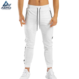 Men's <b>White</b> Knitted Sweatpants With Side Pockets Elastic Waist Drawstring Casual <b>Joggers</b> Breathable Athletics Pants - Product Image 1