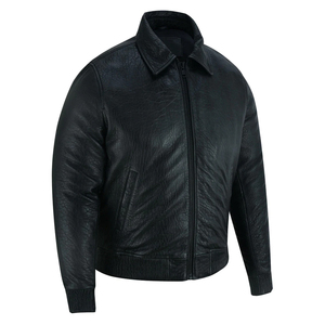 Design Your Own Winter Men's <b>Leather</b> <b>Jacket</b> with Zipper High Quality Vintage Fashion <b>Long</b> Sleeve Customizable - Product Image 6