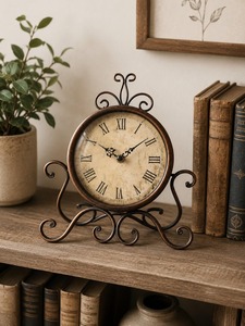 Reloj de Escritorio Moderno de Metal con Movimiento Electrónico, Pantalla Retroiluminada Táctil, Esfera con Agujas - Decoración para el Hogar - Product Image 3