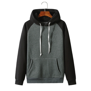 Sudadera con Capucha de Felpa de Algodón Pesado con Mangas Raglán, Diseño Bicolor y Bloques de Color en Contraste, Estilo Urbano, con Bolsillo - Product Image 5