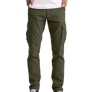 Pantalones Cargo Casuales para Hombre, 100% Algodón, Resistentes, para Trabajo, Cintura Media, Ligeros, para Seguridad Laboral y Actividades al Aire Libre - Product Image 1