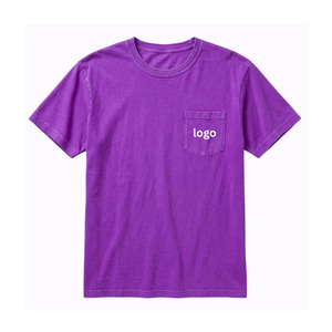 T-shirt formel pour homme, coupe classique, rouge, tissé, 100% coton, col rond, manches courtes, écologique, séchage rapide, doux, respirant, logo personnalisé - Product Image 3