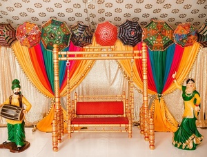 Escenario de Boda con Temática de la Cultura Punjabi Tradicional, Estatuas de Fibra de Vidrio Personalizadas, Irrompibles, Ligeras, de Tamaño Real, Decoración Desmontable - Product Image 5