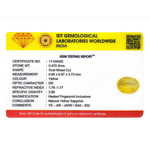 Natural Loose Gemstone Lot-2.35 Carat Yellow Sapphire Certified Wholesale - Product Image 4