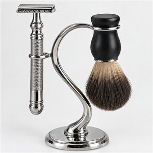 Support professionnel en acier inoxydable incurvé de style S pour rasoir et brosse à raser, OEM ODM, support de luxe léger et résistant à la rouille - Product Image 2