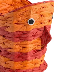 Clownfish Woven <b>Storage</b> Basket Ocean Orange Fish Shaped Toy Organizer Bin Cute Sea Animal Kids Nursery Hamper <b>Tall</b> - Product Image 4
