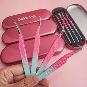 Juego de Pinzas Quirúrgicas de Precisión Morje para Pestañas, Acero Inoxidable Color Oro Rosa, Punta Lisa MS-ET-0007 para Aplicación de Extensiones de Pestañas - Product Image 5
