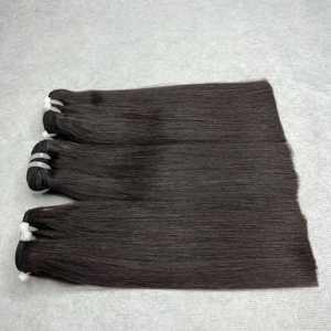 Paquets de cheveux de couleur naturelle vierge Super Double Drawn de haute qualité os droit 8-30 pouces cheveux humains bruts non traités 12A - Product Image 2