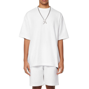 Ensemble décontracté T-shirt et short personnalisé avec logo imprimé, streetwear deux pièces pour homme en tissu tricoté respirant - Product Image 4