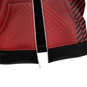 Sudadera Deportiva para Hombre, Color Rosa Coral, Cierre de Cremallera, Corte Regular, Felpa de Algodón, Ecológica, Transpirable, con Bolsillo Canguro y Cordón Ajustable - Product Image 4