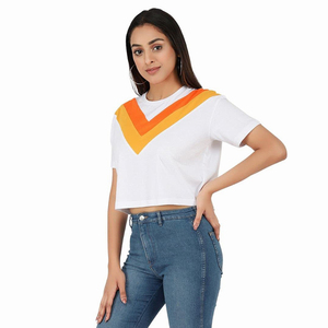 Top Corto para Mujer, Ropa Casual, Top Corto de Manga Corta, Top Corto de Verano, Proveedor de Ropa Personalizada de Moda, Top Corto con Cuello Redondo - Product Image 5