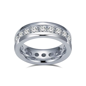 Round Cut Diamond White Gold Wedding Jewelry 18K Solid Gold IGI Lab Grown Diamond <b>Ring</b> for Men - Product Image 1