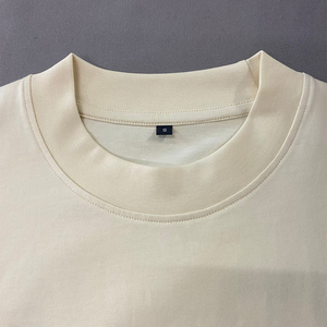 T-shirt décontracté pour homme 100 % coton, coupe oversize, col en V, 180 g, motif uni, infroissable, respirant, écologique, séchage rapide, sérigraphie - Product Image 3