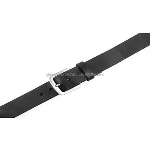 Ceinture décontractée en cuir de vachette véritable de qualité supérieure noire pour hommes avec ceinture de robe à boucle en laiton modifiable en argent mat pour unisexe - Product Image 6