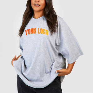 T-shirt à manches courtes et col rond surdimensionné pour femmes, 100% coton, coupe ample, imprimé numérique écologique, toutes saisons - Product Image 5