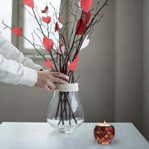 <b>Red</b> Mosaic Glass Tealight <b>Candle</b> Holder Handmade Decorative Votive <b>Candle</b> Cup for Home Decor Diwali Wedding Table Centerpiece - Product Image 2