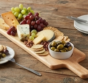 Plat chauffant élégant en bois avec finition lisse, idéal pour les mariages et la vaisselle de restaurant - Product Image 5