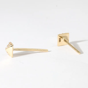 Élégantes boucles d'oreilles clous en diamant naturel et diamants de laboratoire en or 18 carats, bijoux de mariage faits à la main - Product Image 2