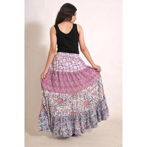 Handmade Cotton Printed Maxi <b>Skirt</b> | Patchwork Bohemian <b>Long</b> <b>Skirt</b> | Women's Casual <b>Summer</b> Outfit - Product Image 5