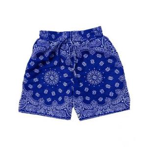 Shorts en coton pour homme à imprimé cachemire rouge, taille mi-haute avec cordon de serrage, décontractés, respirants, motif tissé - Product Image 3