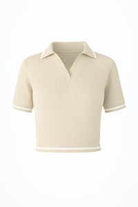 Polo de Manga Corta Casual para Mujer, con Ribetes en Contraste, Tejido Suave, Corte Ajustado, para Marcas de Moda y Cadenas de Minoristas - Product Image 3