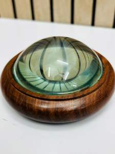 4 Inches Optical Dome Paperweight Magnifying Glass with Wooden Base | Desk Magnifier - Product Image 6