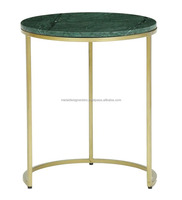Ensemble de 3 Tables couleur or, meubles de rangement en granit vert/marbre, bout avec tabouret de rangement polyvalent, simples et attrayants