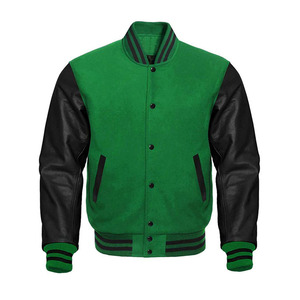 Men's Black <b>Red</b> <b>Wool</b> Varsity Jacket Casual College Style Horn Button Stand Collar Front Customizable Colors & Logo - Product Image 4