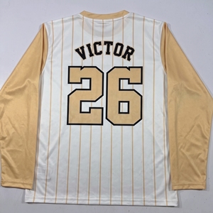 Full Sleeve Baseball T-Shirt Sublimation Printed <b>Polyester</b> Streetwear Fitness Training Long Sleeve T Shirt - Product Image 3