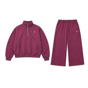 Ensembles de survêtements pour hommes avec sweat-shirt à demi-zip entièrement orné de strass et pantalon de jogging, en molleton 100% coton, vente en gros, sweats à capuche personnalisés style streetwear - Product Image 3