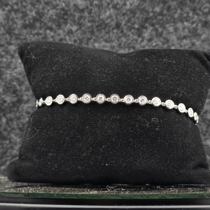 Luxury Bezel Set Tennis Bracelet for Women 925 Sterling Silver Plated Sparkling Round Diamond Cut Link Bracelet Jewelry - Product Image 2